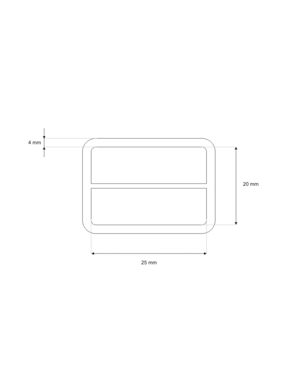 METAL SLIDE BUCKLE 25/20/4 MM&nbspNICKEL BLACK WIRE  100  PCS