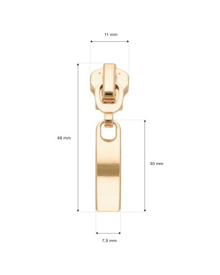 JEZDEC KE KOVOVÝM ZIPŮM 5 NON LOCK 0292-2014-2 LEHKY ZLATO&nbsp50 KS