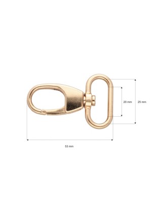 KARABINERHAKEN SX7716A 25 MM ADAM  LICHT GOLD  1   ST.