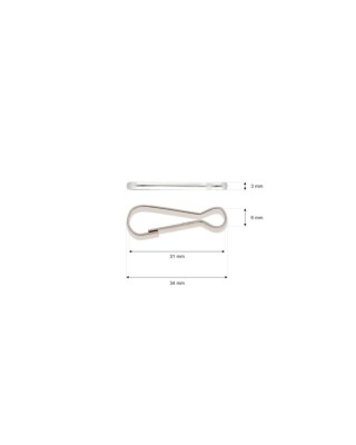 Karabińczyk metalowy 6x34 mm 0325-2000 nikiel