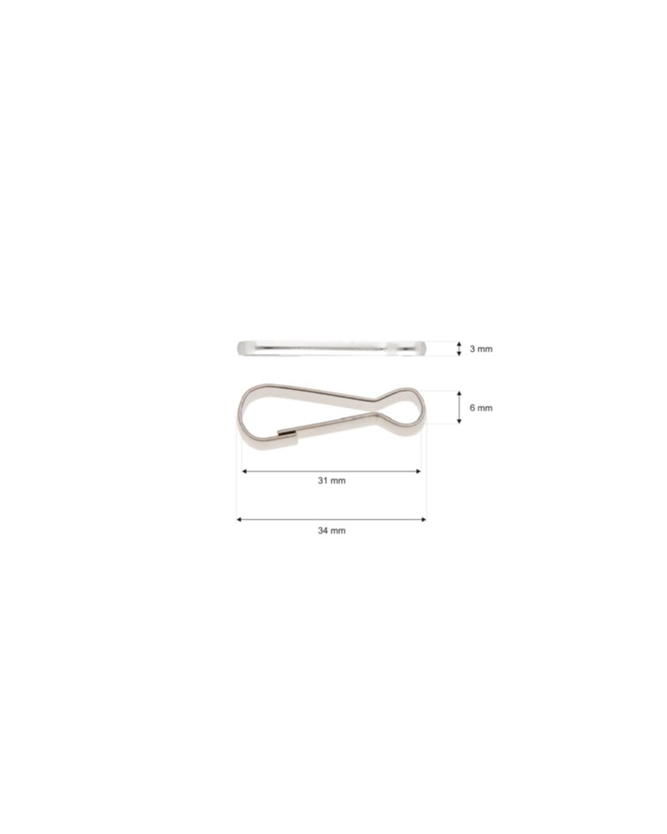 Karabińczyk metalowy 6x34 mm 0325-2000 nikiel