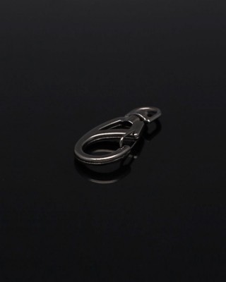 EXTRA SHINING METAL SNAP HOOK 9 MM MODEST BLACK  NICKEL 1 PCS