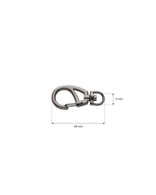 Karabińczyk metalowy  9 mm 0325-0207 czarny nikiel