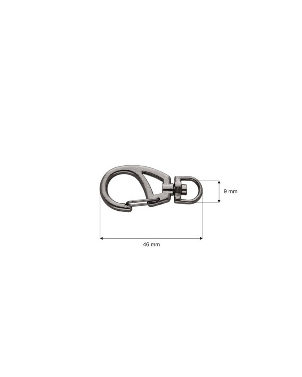 Karabińczyk metalowy  9 mm 0325-0207 czarny nikiel