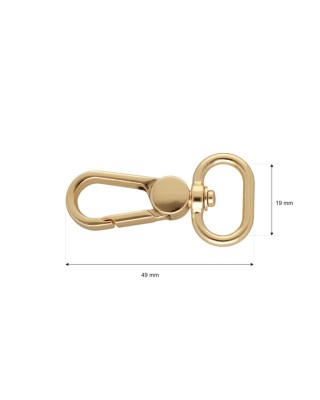 Karabińczyk metalowy 19 mm 0395 jasne złoto
