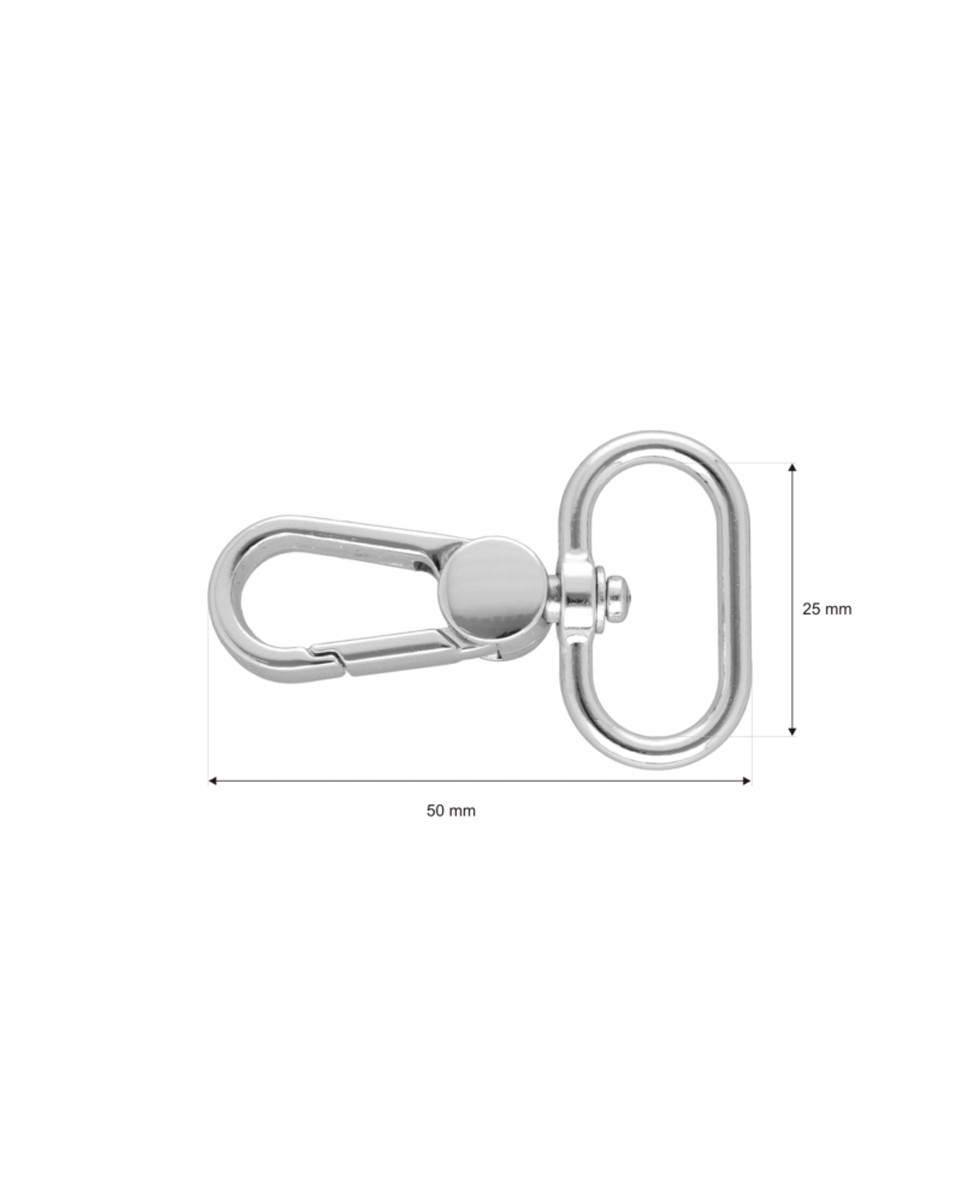KARABINERHAKEN 25 MM ADAM NICKELGLANZ 100 ST.