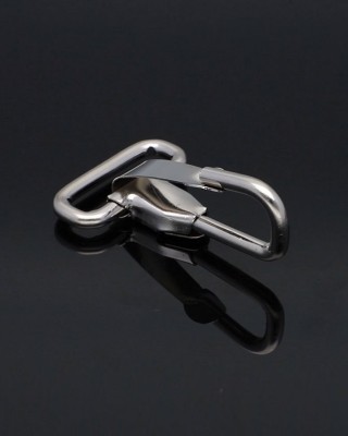 METAL  SNAP HOOK 32 MM  GLOSSY FABIAN NICKEL 100 PCS