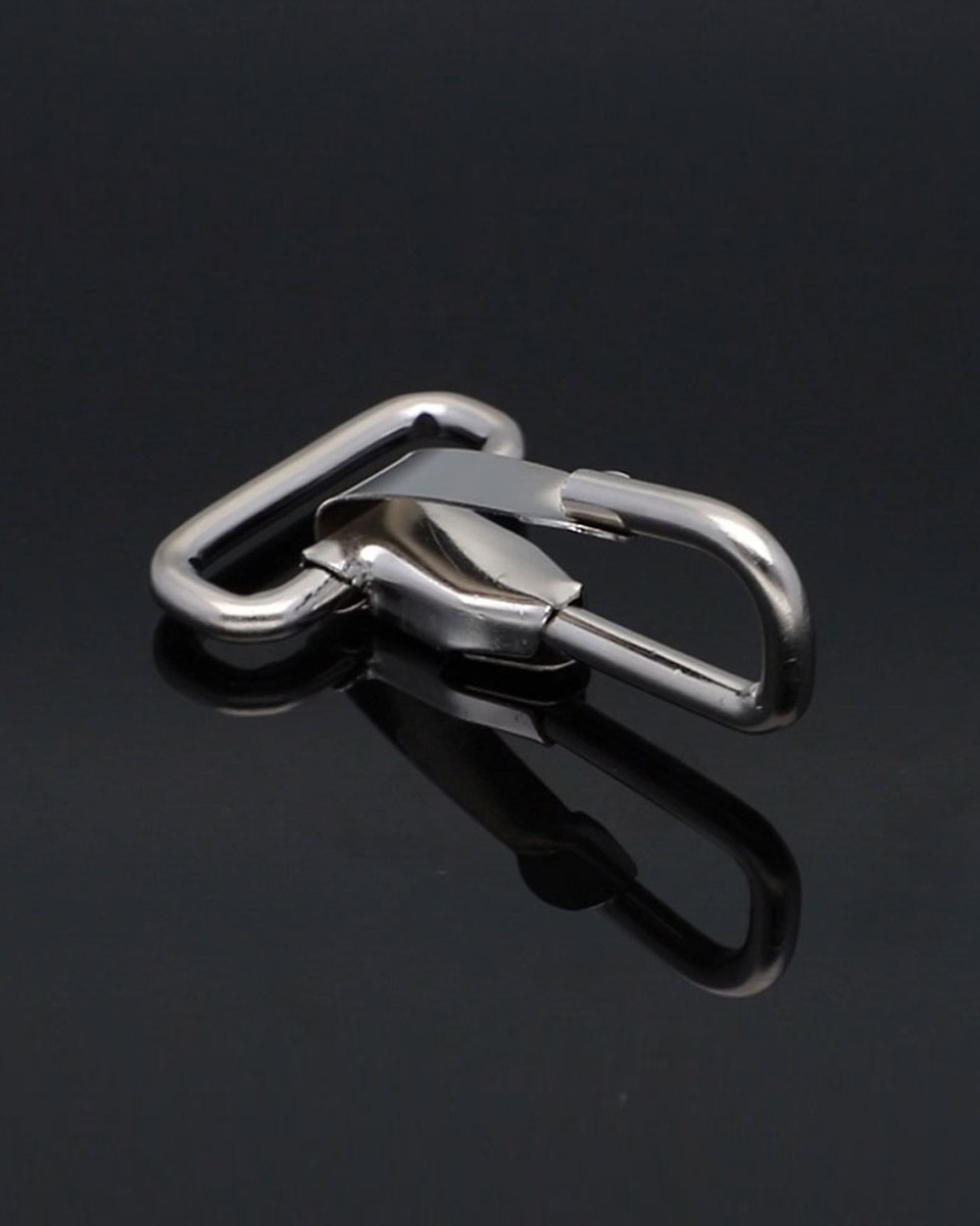 METAL  SNAP HOOK 32 MM  GLOSSY FABIAN NICKEL 100 PCS