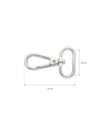 KARABINERHAKEN 25 MM NICKELGLANZ  100    ST.