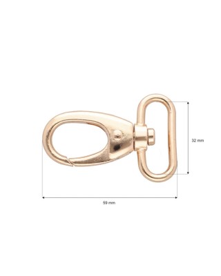 METAL SNAP HOOK 32 MM  DIEGO LIGHT GOLD 1  PCS