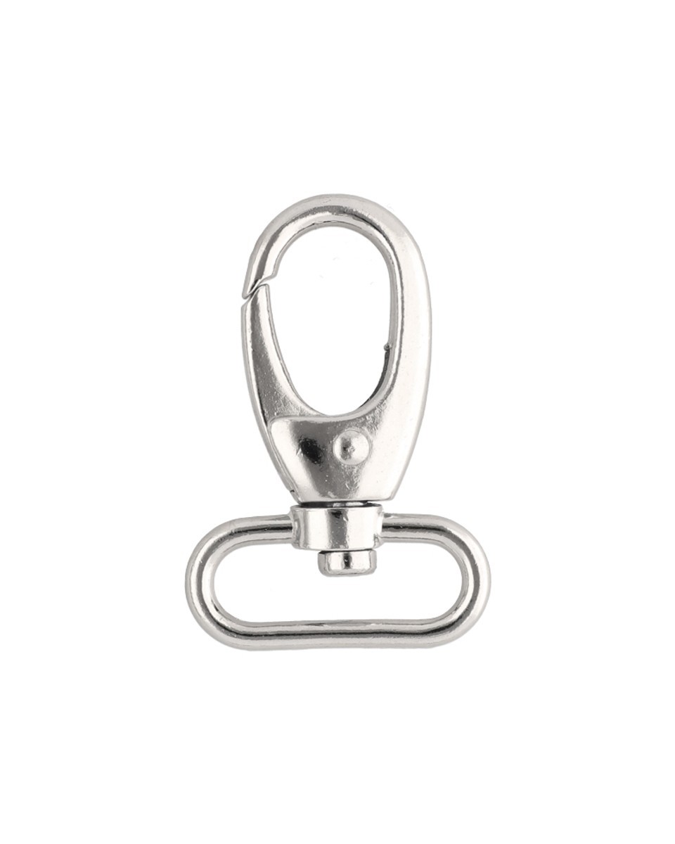 METAL SNAP HOOK 32 MM  DIEGO GLOSSY NICKEL 1 PCS