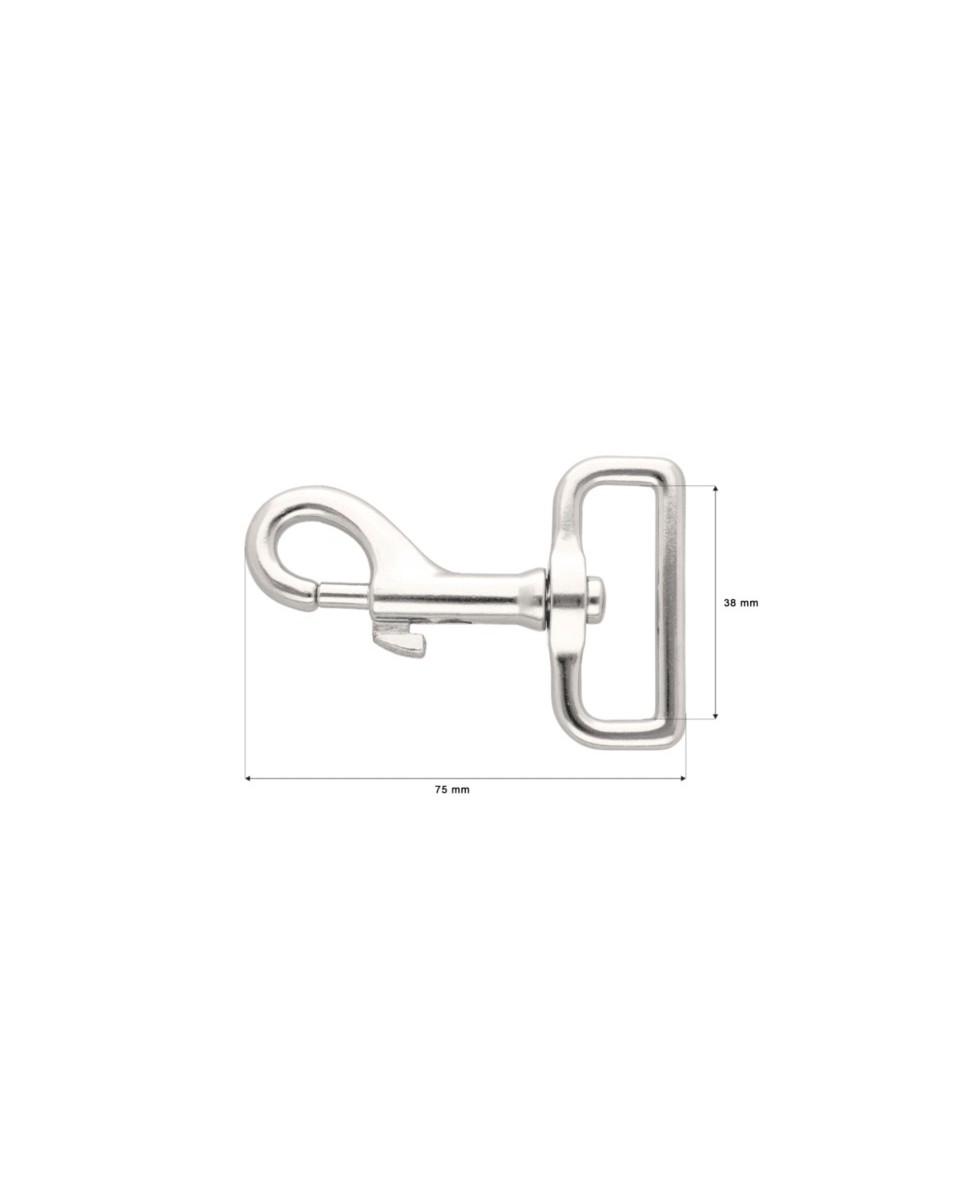 METAL SNAP HOOK 38 MM  MELA NICKEL 1   PCS