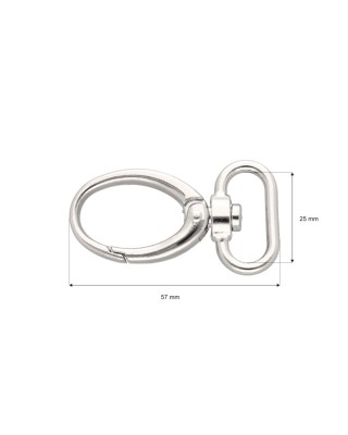 KARABINERHAKEN 25 MM  ARNOLD NICKEL 1    ST.