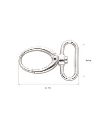 METAL SNAP HOOK 32 MM   ARNOLD NICKEL 1 PCS