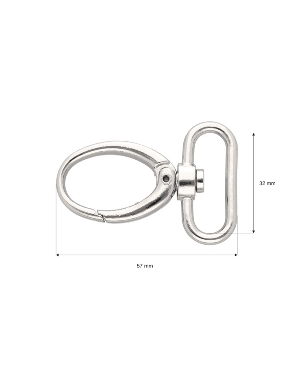 METAL SNAP HOOK 32 MM   ARNOLD NICKEL 1 PCS