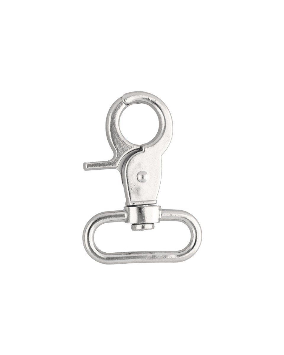 METAL SNAP HOOK 32 MM  FLORIAN GLOSSY NICKEL 1 PCS