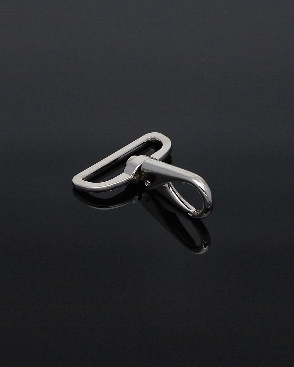 METAL SNAP HOOK 38 MM GUSTAW GLOSSY NICKEL 1   PCS