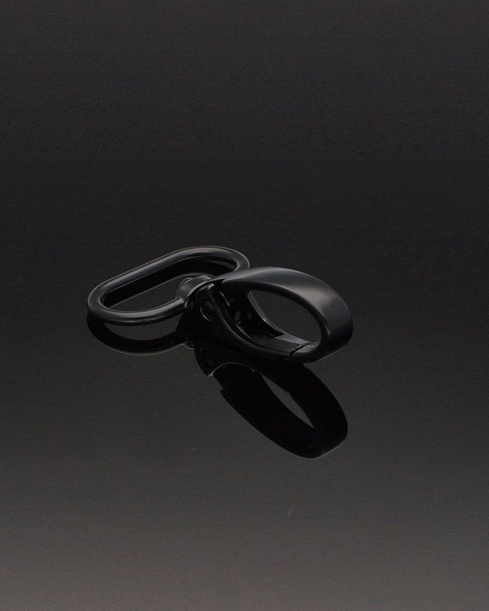 METAL SNAP HOOK 25 MM  0037 MATT BLACK 1   PCS