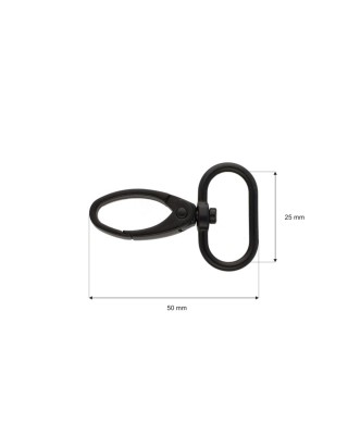 Karabińczyk metalowy 25 mm 0325-0037 krab czarny mat