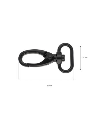 Karabińczyk metalowy 25 mm 0325-0152 krab czarny mat