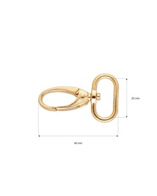 METAL SNAP HOOK 0325-0037 25 MM GLOSSY GOLD 1  PCS