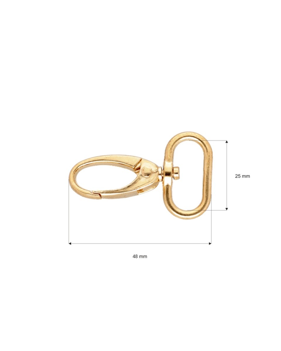 METAL SNAP HOOK 0325-0037 25 MM GLOSSY GOLD 1  PCS