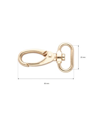 Karabińczyk metalowy 25 mm 0325-0152 krab jasnozłoty