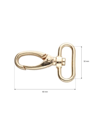 METAL SNAP HOOK 0325-0152 32 MM GOLD 1  PCS