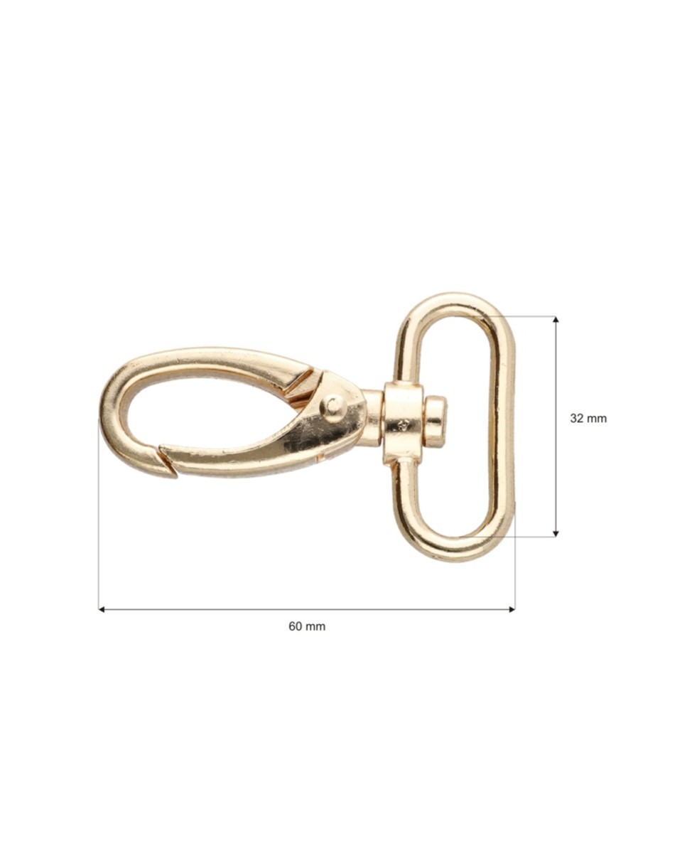 Karabińczyk metalowy 32 mm 0325-0152 krab jasnozłoty