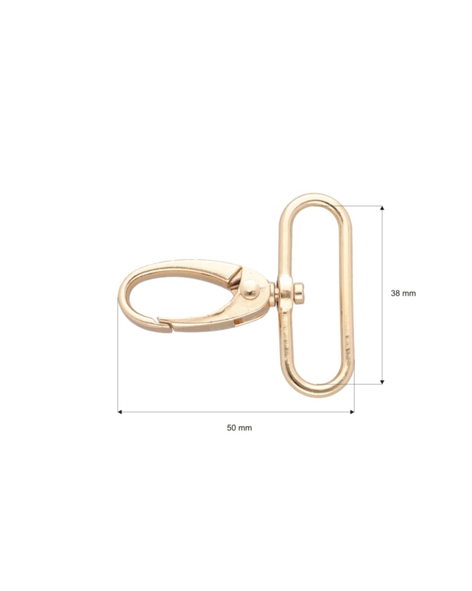 Karabińczyk metalowy 38 mm 0037 krab złoto Karabińczyk metalowy 38 mm 0037 krab złoto