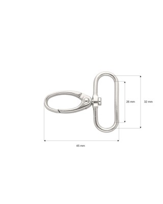 METAL SNAP HOOK RF-850 32 MM NICKEL 100     PCS