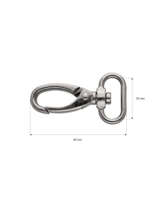 Karabińczyk metalowy 25 mm 0325-0152 krab czarny nikiel