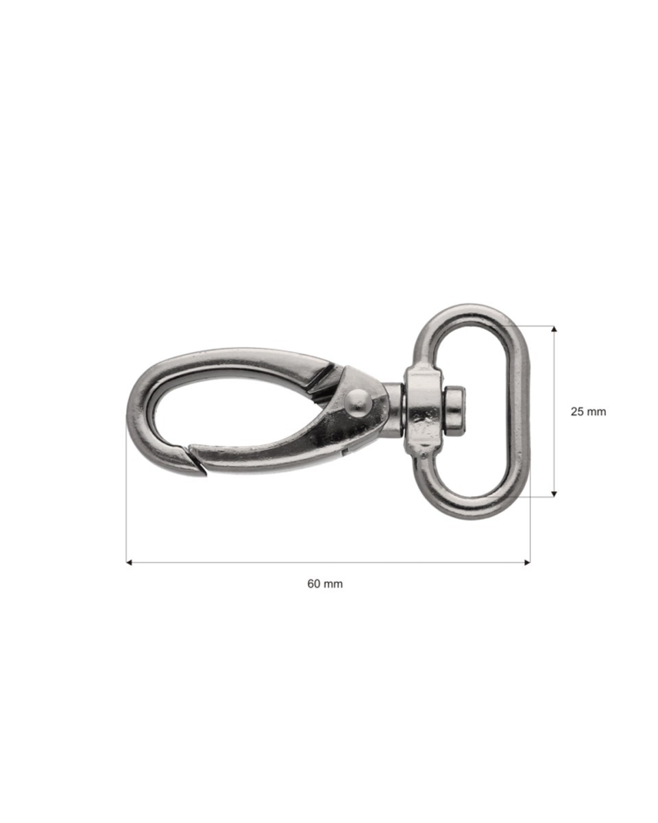 Karabińczyk metalowy 25 mm 0325-0152 krab czarny nikiel