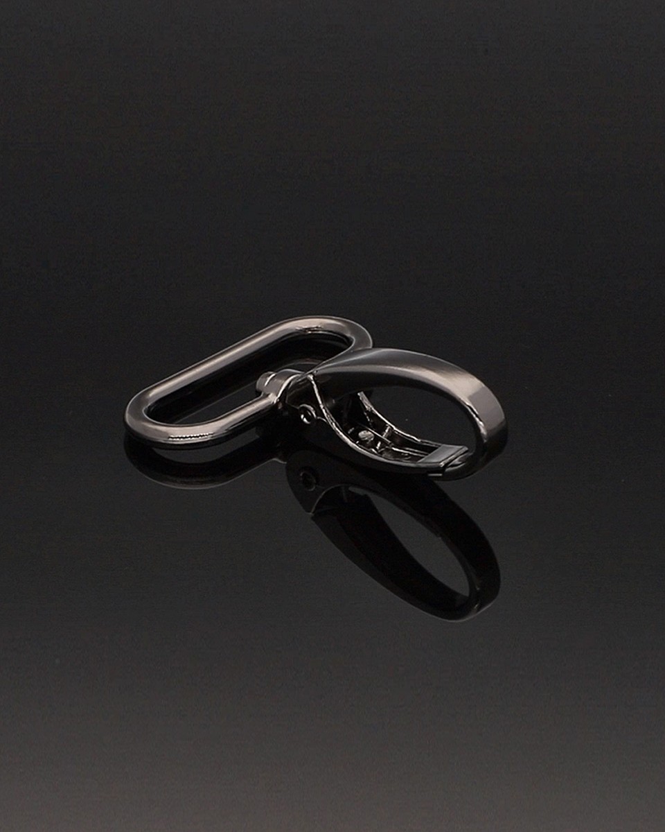 Karabińczyk metalowy 32 mm 0037 krab czarny nikiel