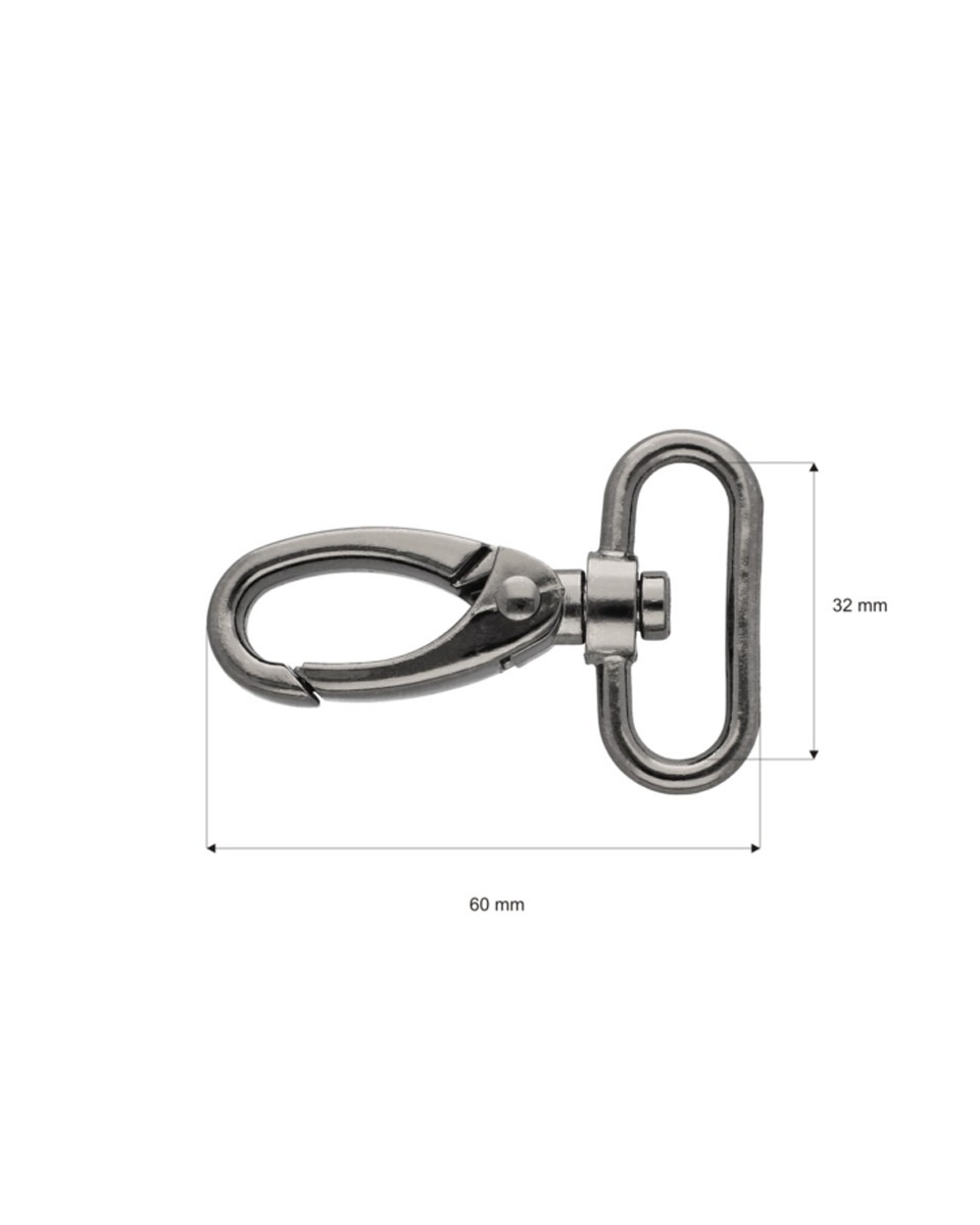 Karabińczyk metalowy 32 mm 0325-0152 krab czarny nikiel