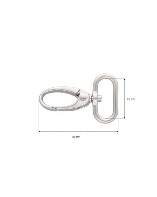METAL SNAP HOOK 25 MM  0037&nbspNICKEL MATT 1  PCS