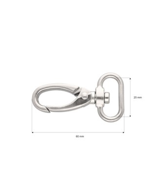 Karabińczyk metalowy 25 mm 0325-0152 krab nikiel mat