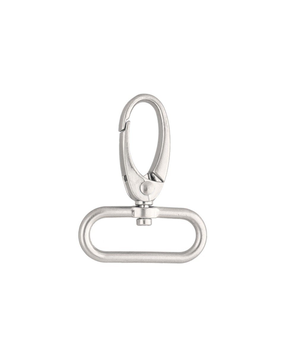 KARABINERHAKEN    0037 32 MM NICKELMATT        1  ST.