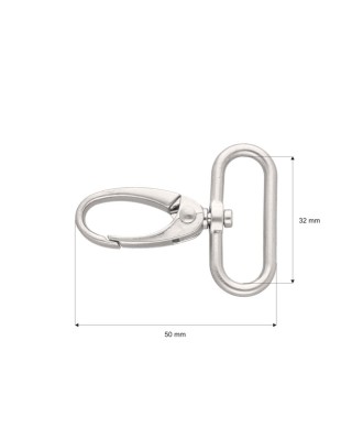 Karabińczyk metalowy 32 mm 0037 krab nikiel mat