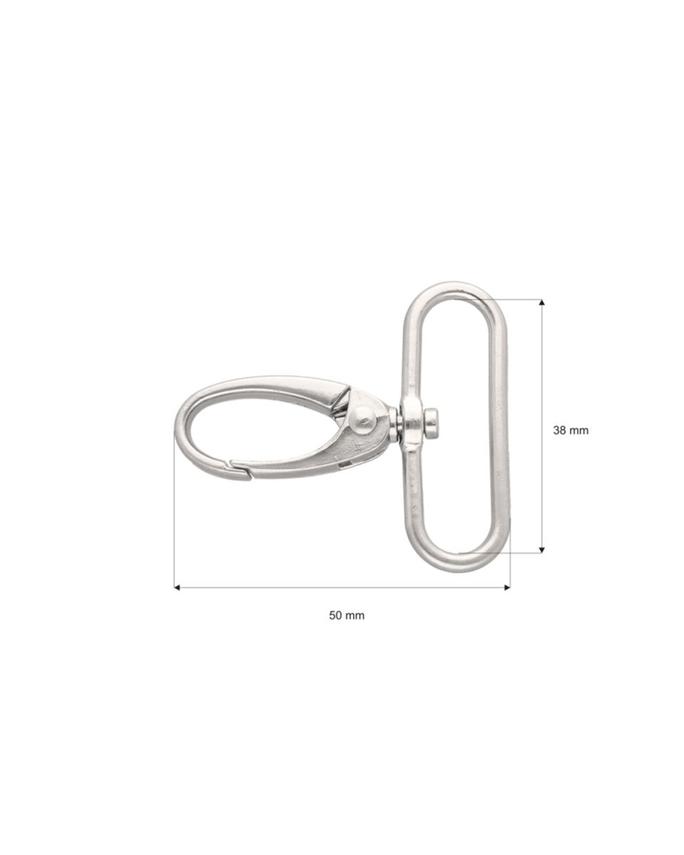Karabińczyk metalowy 38 mm 0037 krab nikiel mat Karabińczyk metalowy 38 mm 0037 krab nikiel mat