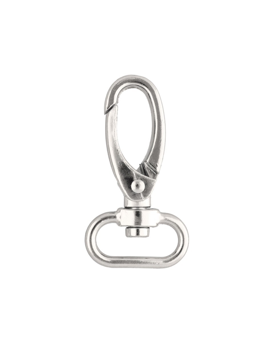 METAL SNAP HOOK 25 MM GLOSSY NICKEL 1 PCS