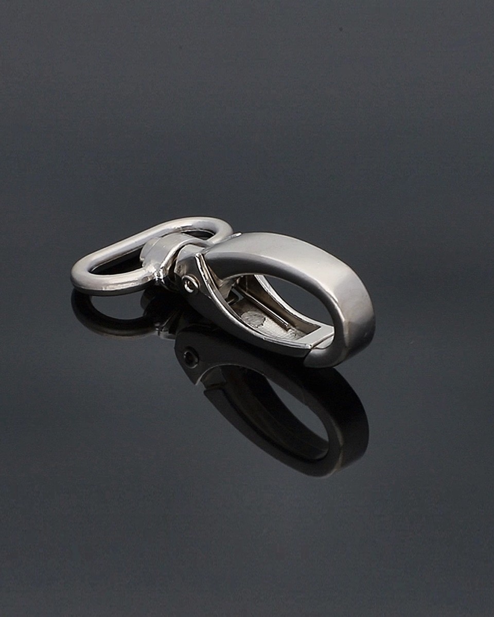 METAL SNAP HOOK 25 MM GLOSSY NICKEL 1 PCS