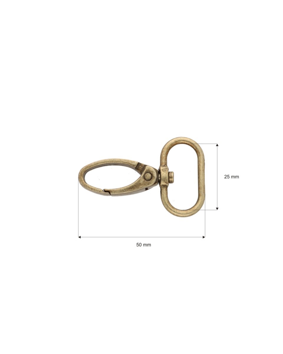 METAL SNAP  HOOK 0037 25  MM OLD GOLD 1  PCS