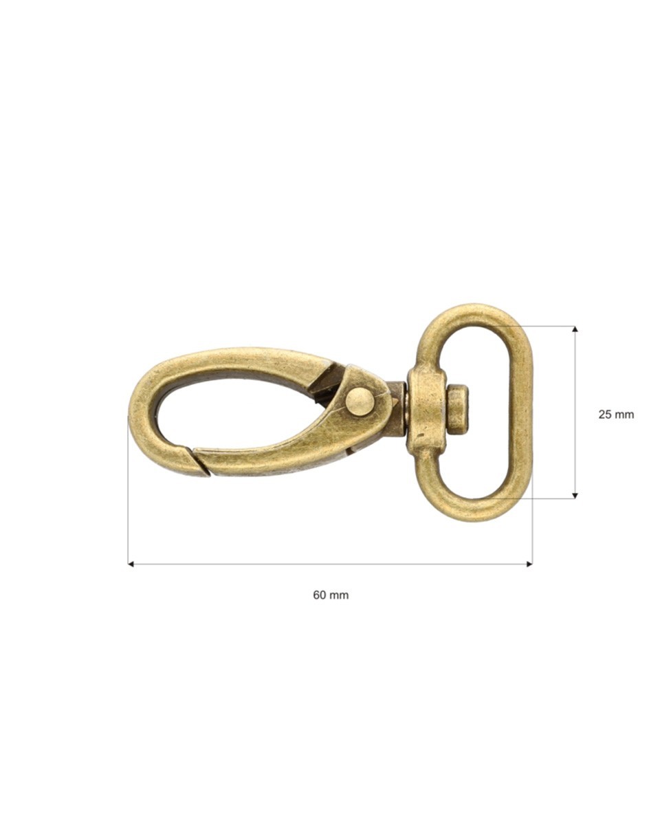 KARABINERHAKEN 0325-0152 25 MM ALTGOLD 1 ST.
