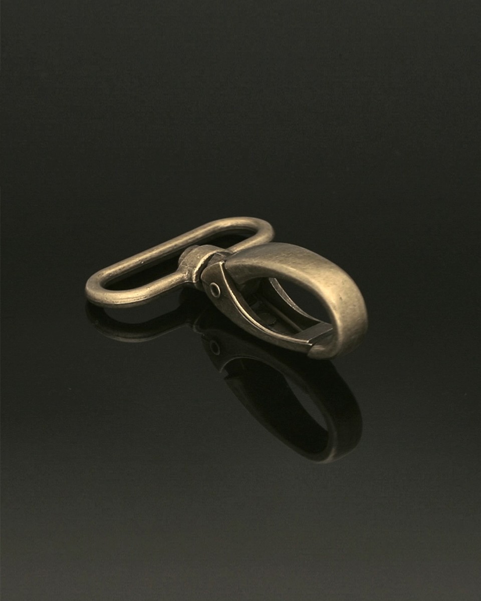 Karabińczyk metalowy 32 mm 0037 krab stare złoto