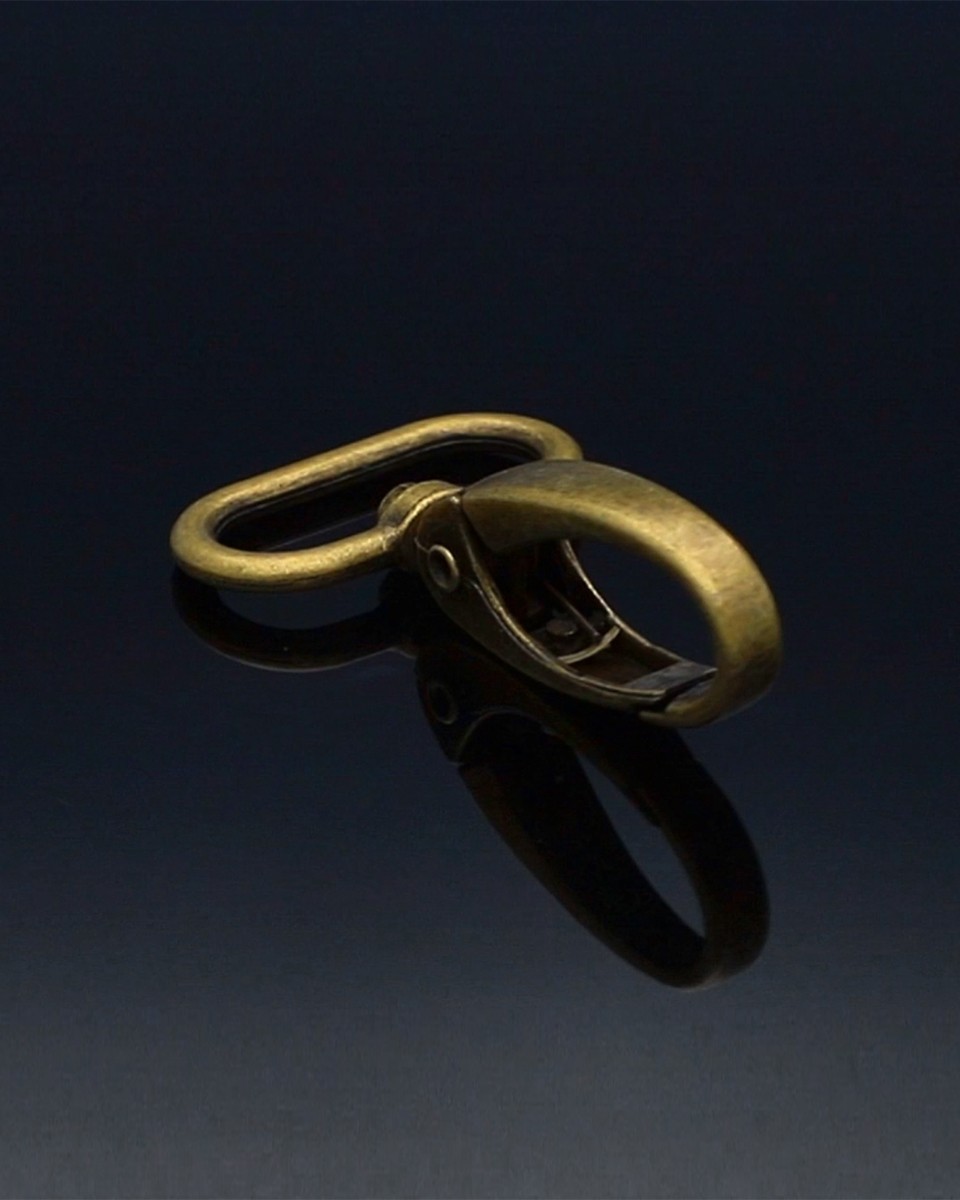 Karabińczyk metalowy 32 mm 0325-0152 krab stare złoto