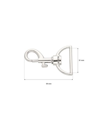 METAL  SNAP HOOK 31 MM  HERMAN NICKEL 100   PCS