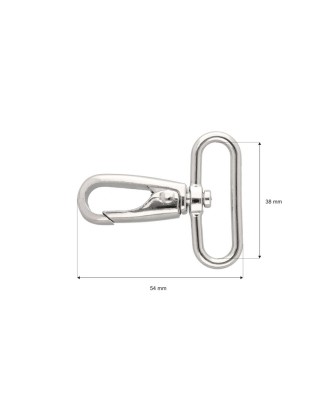 METAL SNAP HOOK 38 MM NICKEL 1 PCS