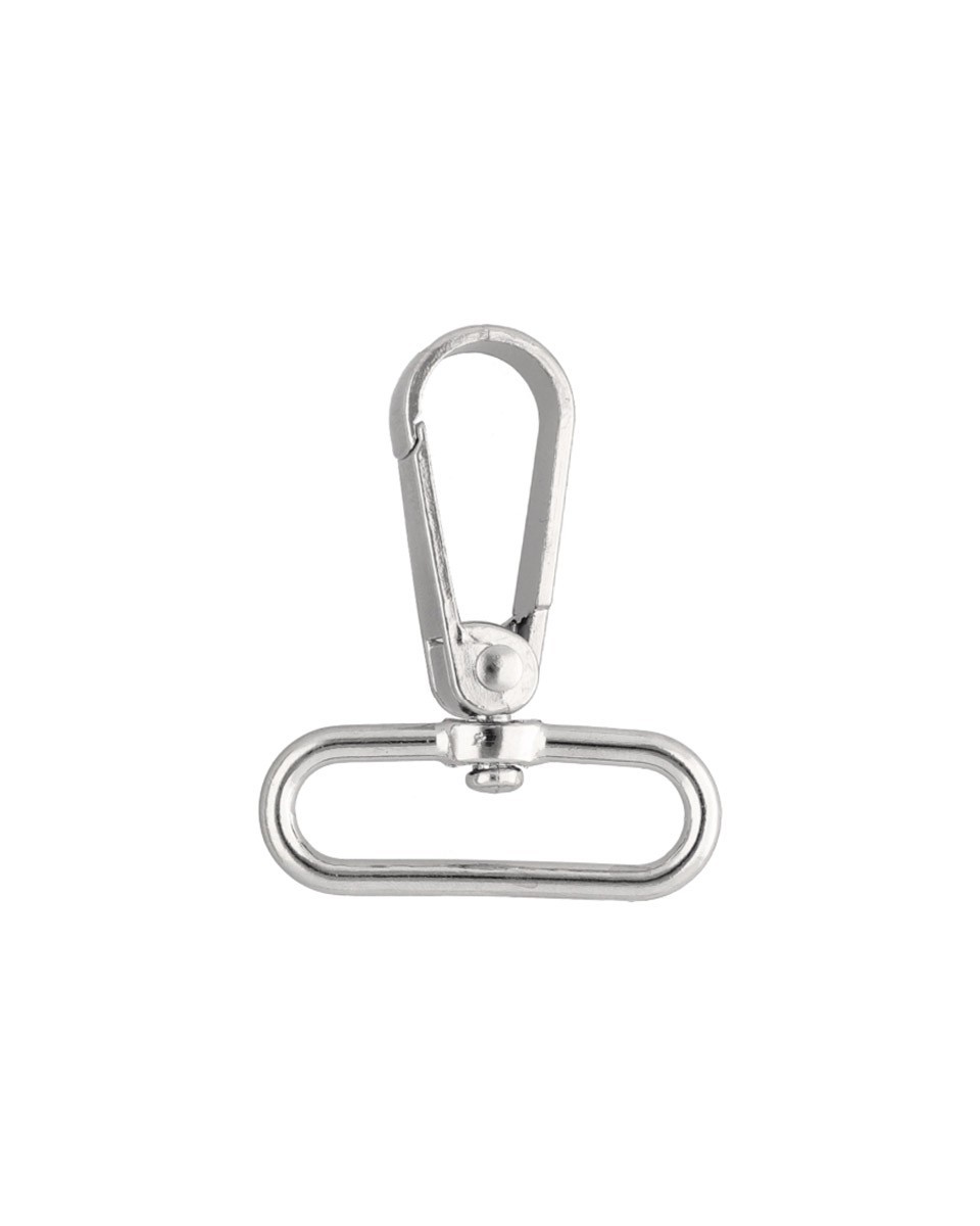 METAL SNAP   HOOK 38 MM  BORYS NICKEL 1 PCS