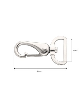 KARABINERHAKEN RF-175 26 MM ERYK NICKEL  1  ST.